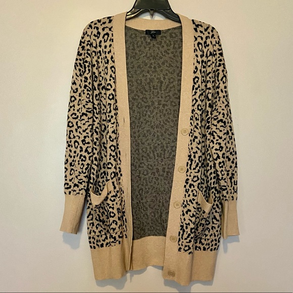 J. Crew Sweaters - J.Crew Women’s leopard long cardigan sweater